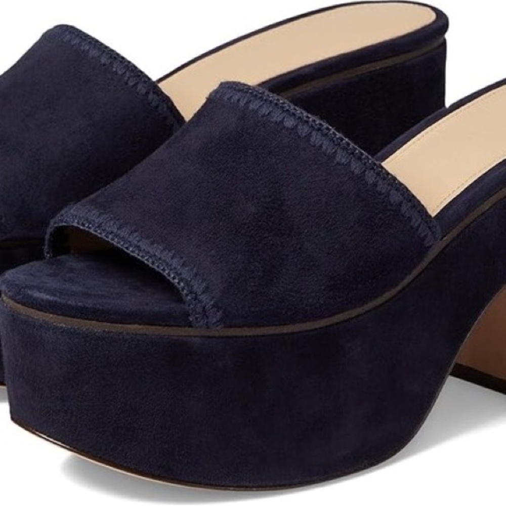 Veronica Beard Navy Mules